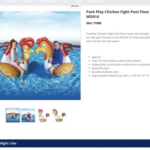 Chicken Fight Floats by Park Play, Set of 2 Ride-on Inflatables - Picture 4 of 5